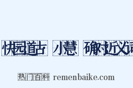 快园道古·小慧·确对近义词是什么意思的图片